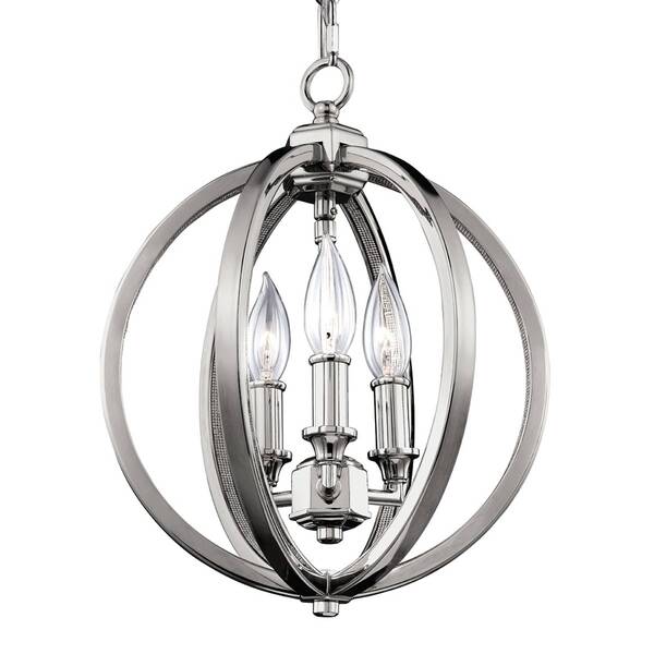  Feiss Efektowna Lampa Wisząca Corinne, Polerowany Nikiel 