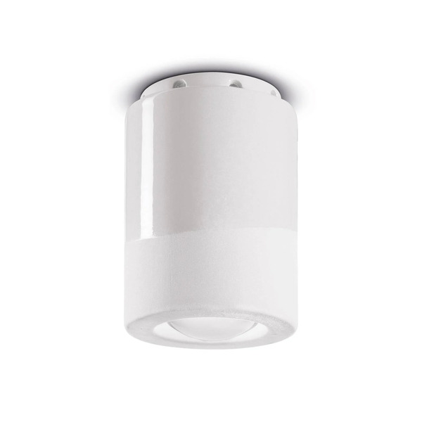  Ferroluce Lampa Sufitowa Pi, Cylindryczna, ø 8,5 Cm, Biała 