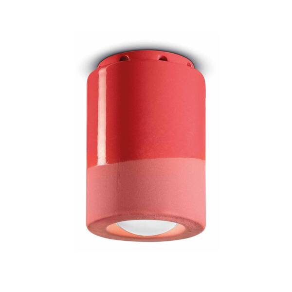  Ferroluce Lampa Sufitowa Pi, Cylindryczna, ø 8,5 Cm, Czerwona 
