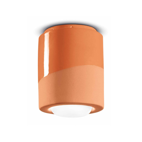  Ferroluce Lampa Sufitowa Pi, Cylindryczna, ø 12,5 Cm Pomarańczowa 