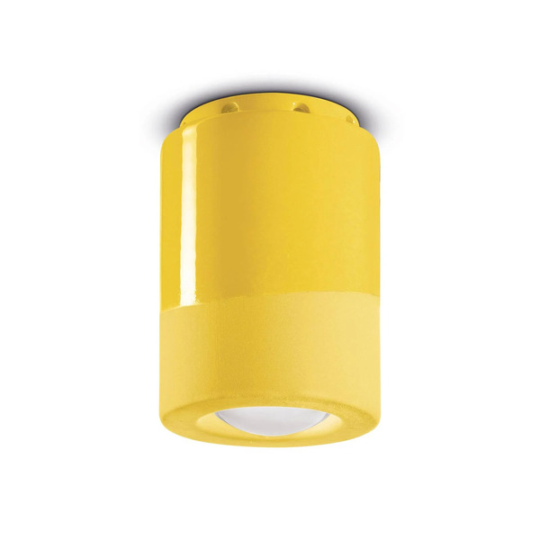  Ferroluce Lampa Sufitowa Pi, Cylindryczna, ø 8,5 Cm, żółta 