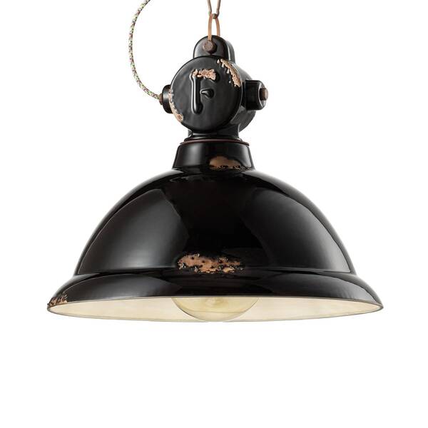  Ferroluce Lampa Wisząca C1710 Z Ceramiki, Czarna 