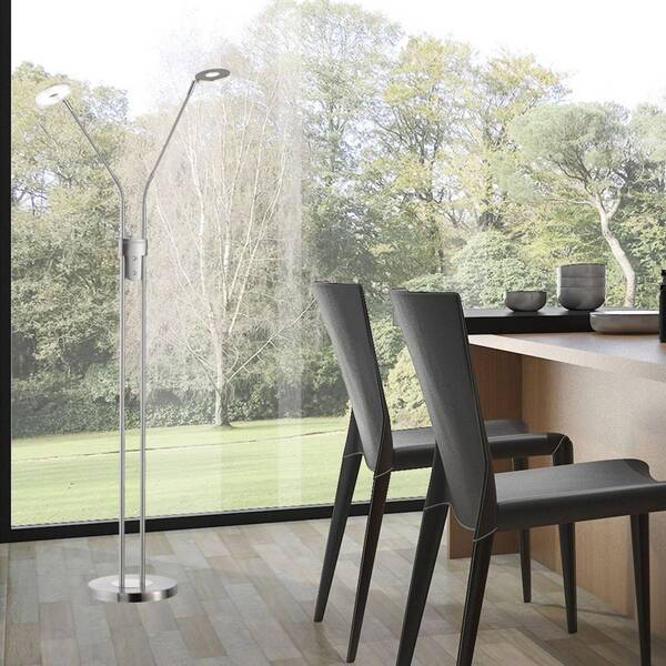  Fischer & Honsel Lampa Stojąca Led Dent, Cct, 2-punktowa, Nikiel 