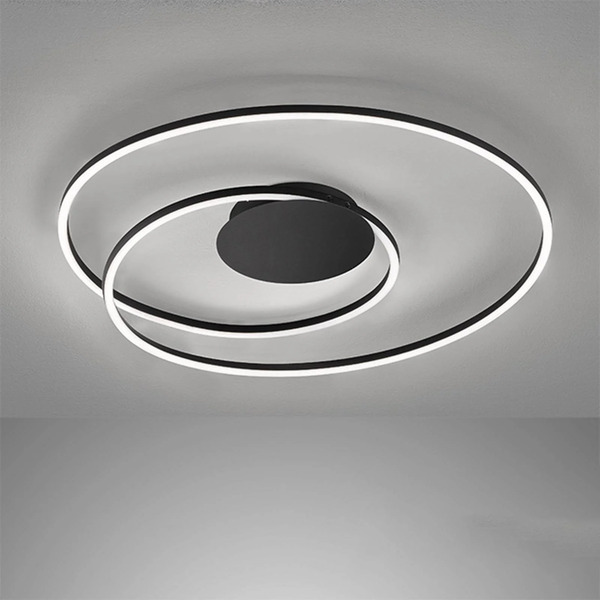  Fischer & Honsel Lampa Sufitowa Led Holy, Czarna, ø 49 Cm, Pilot, Cct 