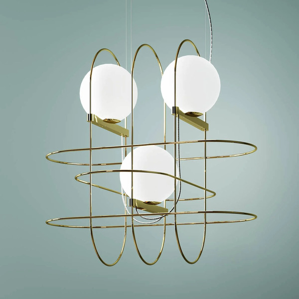  Fontana Arte Designerska Lampa Wisząca Led Setareh, Złota 