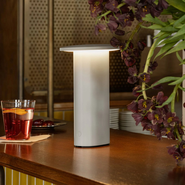  Fritz Hansen Lampa Stołowa Fritz Hansen Led Solae, Szara, Aluminium, Ip44 