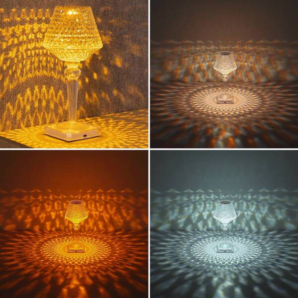  Globo Lampa Stołowa Led Gixi, Przezroczysta/krystaliczna, Cct 