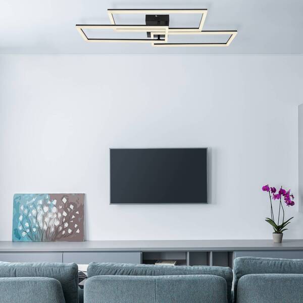  Globo Lampa Sufitowa Led Tiny 3-pkt. Prostokąty Czarna 