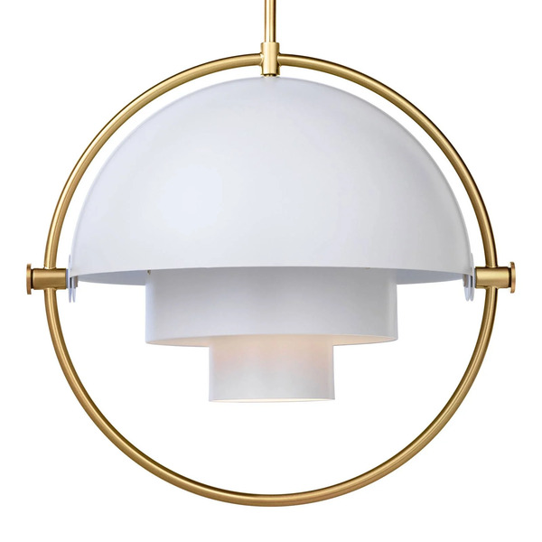  Gubi Lampa Wisząca Gubi Lite, ø 36 Cm, Mosiądz/biały 