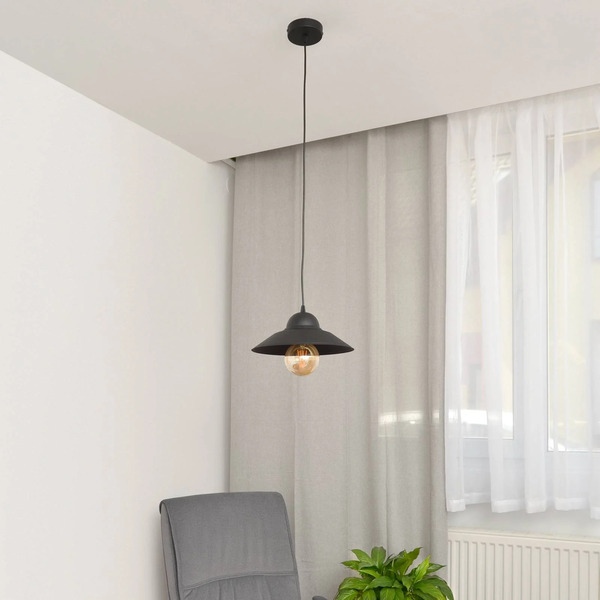  Helam Lampa Wisząca Sorapis, Czarna, Metal, ø 27,5 Cm 
