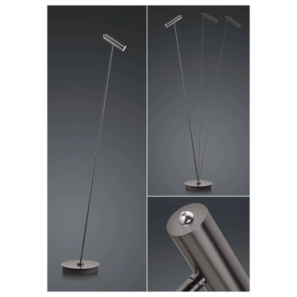  Hell Lampa Stojąca Led Tom, ściemniana, Brąz 