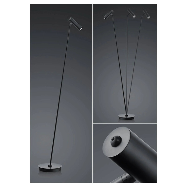  Hell Lampa Stojąca Led Tom, ściemniana, Czarna 