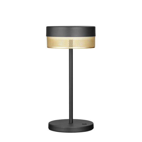  Hell Lampa Stołowa Led Akumulator Siatkowy, Wysokość 30cm Czarny/złoty 