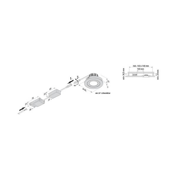  Hera Reflektor Wpuszczany Led Eco Sr 68 Biały 2 700 K ø 8,5 Cm Aluminium 