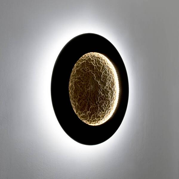  Holländer Kinkiet Led Luna Piena, Brązowo-czarno-złoty, ø 80 Cm 