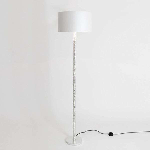  Holländer Lampa Podłogowa Cancelliere Rotonda Silk Biały/srebrny 