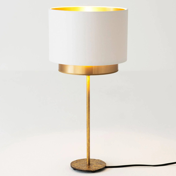  Holländer Lampa Stołowa Mattia, Biały/złoty Jedwab Perla 
