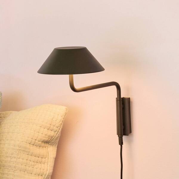  Hübsch Kinkiet Led Cover, Czarny, Głębokość 30 Cm, Metal 