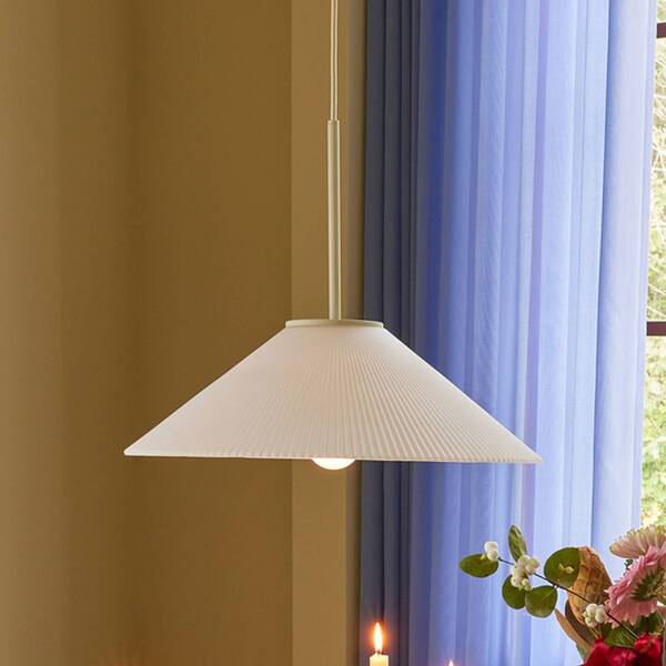  Hübsch Lampa Wisząca Hübsch Solid, Biały, Piaskowy, Szkło, żelazo, E27 