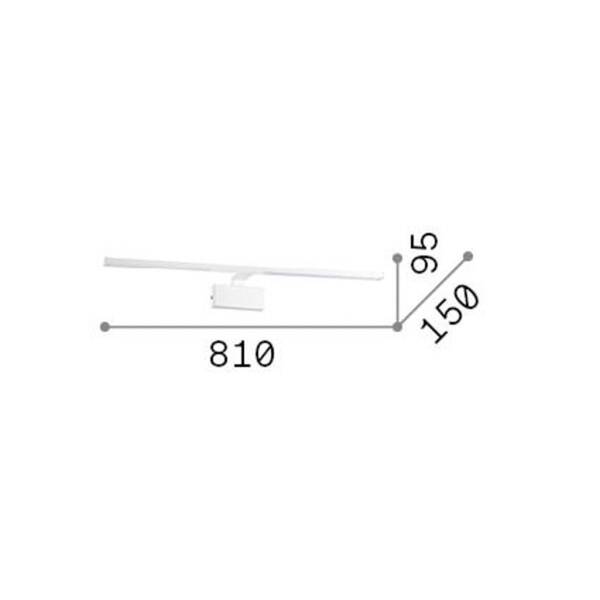 Ideal Lux Kinkiet Led Ideal Lux Alma, Metal W Kolorze Chromu, Szerokość 81 Cm 