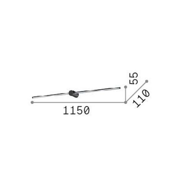  Ideal Lux Ideal Lux Kinkiet Led Filo, Czarny, Szerokość 115 Cm 