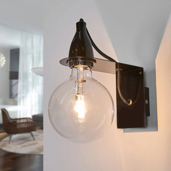  Ideallux Czarna Designerska Lampa ścienna Minimal 