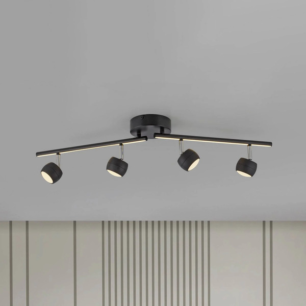  Just Light. Gmbh Just Light. Reflektor Sufitowy Led Jarik, 4-punktowa, Czarny, 3000 K 