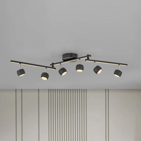 Just Light. Gmbh Just Light. Reflektor Sufitowy Led Jarik, 6-punktowa, Czarny, 3000 K 