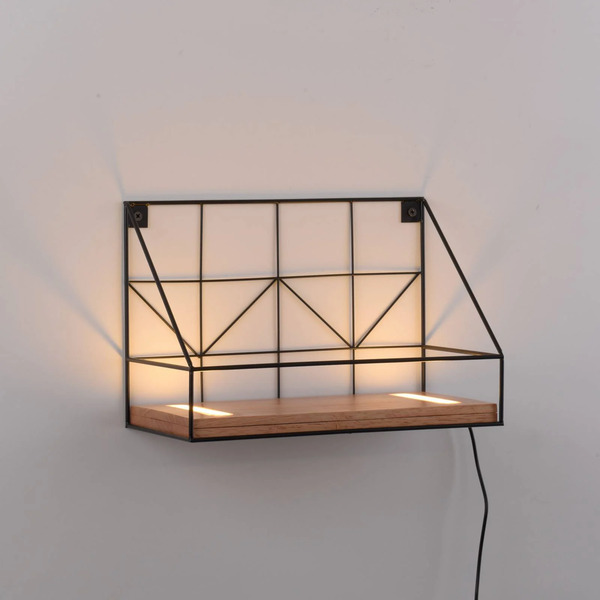  Just Light. Gmbh Kinkiet Led Z Drewnianą Półką, 30x15cm 