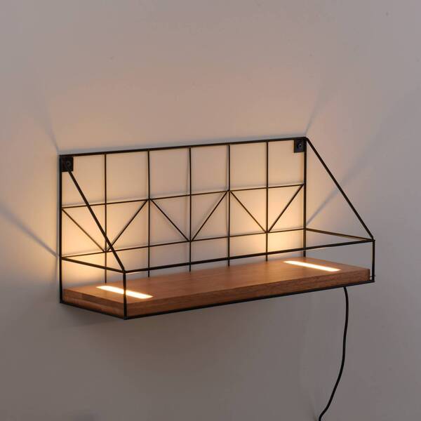  Just Light. Gmbh Kinkiet Led Z Drewnianą Półką, 45x15cm 