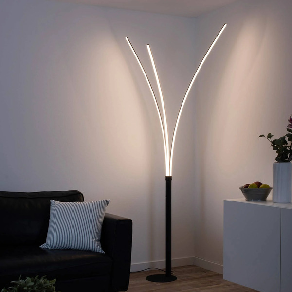  Just Light. Gmbh Lampa Stojąca Led Maja, 3-punktowa, Czarna 