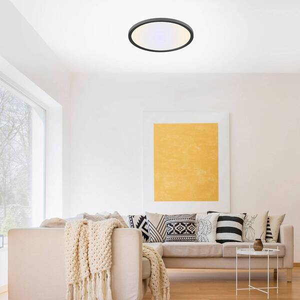  Just Light. Gmbh Lampa Sufitowa Led Flat Cct, ø 40 Cm, Czarna 