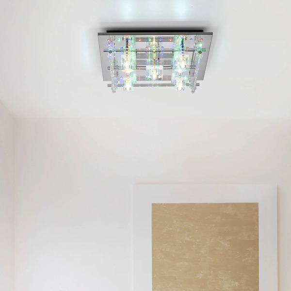  Just Light. Gmbh Lampa Sufitowa Led Kemal 2.0, Chromowana Z Rgb 