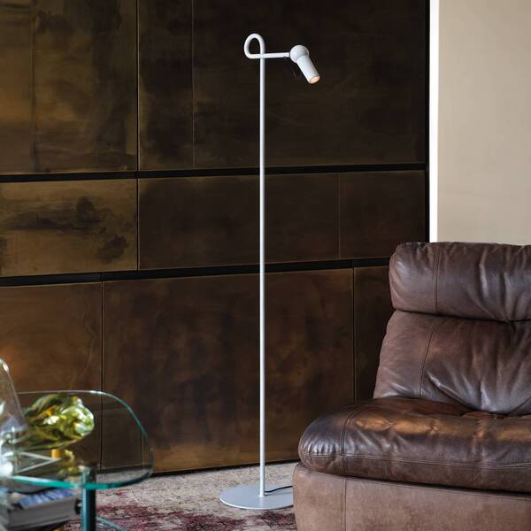  Kdln Kdln Lampa Stojąca Led Bird, Biała, 126 Cm, Metal, ściemniana 