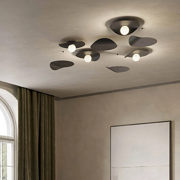  Kdln Kdln Lampa Sufitowa Flow, Czarna, ø 35 Cm, Metal/szkło 