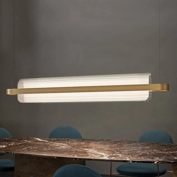  Kdln Kdln Żyrandol Led Nami, Kolor Mosiężny, Długość 150 Cm 