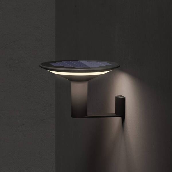  Klewe Klewe Led Kinkiet Solarny Keope, Antracyt, ø 21 Cm Aluminium Ip65 