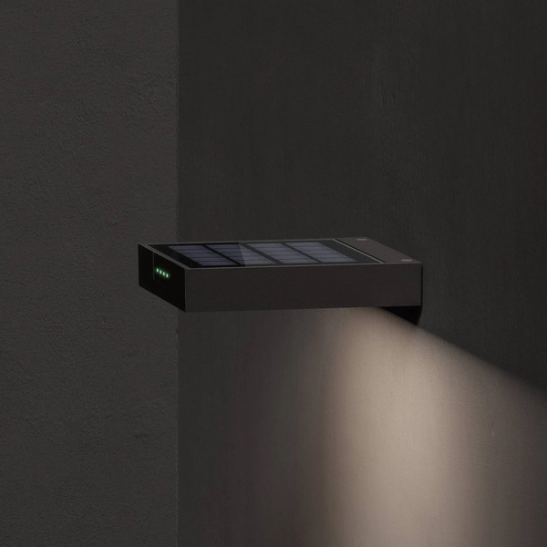  Klewe Klewe Led-solar-kinkiet Ala Wall, Antracyt, Aluminium, Ip65 