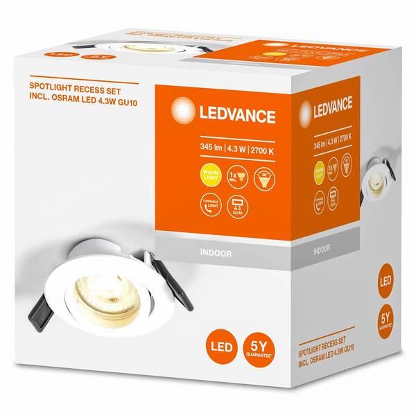  Ledvance Ledvance Recess Twistlock Wpuszczana Ip20 Biała 