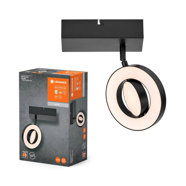  Ledvance Ledvance Saturn Cct Reflektor ścienny Led, Wyłącznik, Czarny 