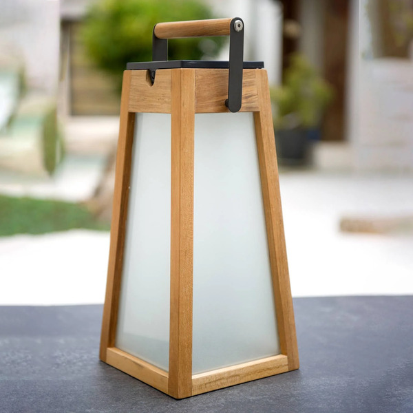  Les Jardins Latarnia Solarna Led Tecka, Drewno Tekowe, 39 Cm 