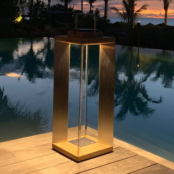  Les Jardins Latarnia Solarna Led Teckinox, Drewno Tekowe/stal, 65,5 Cm 