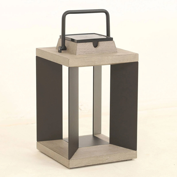 Les Jardins Latarnia Solarna Teckalu, Aluminium Czarny, 36,5 Cm 