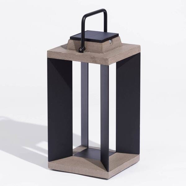  Les Jardins Latarnia Solarna Teckalu, Aluminium/czarny, 45,5cm 