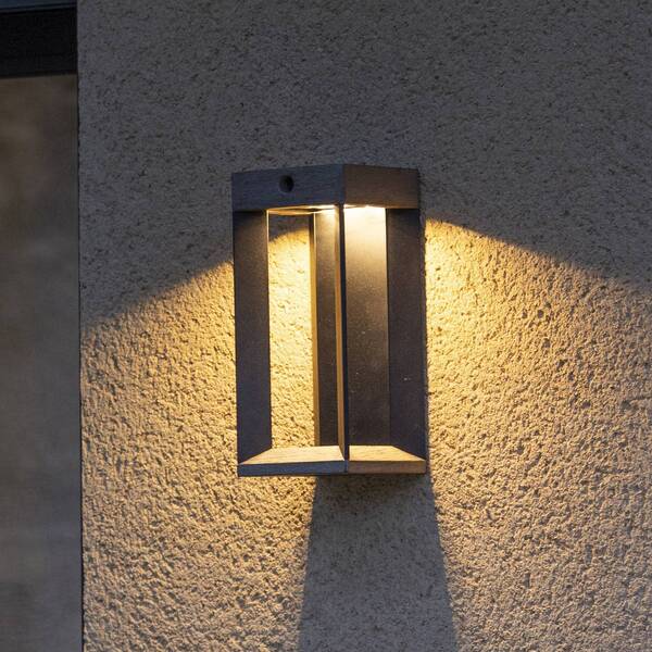  Les Jardins Les Jardins Led-solarwandleuchte Teckalu, Szary/czarny 
