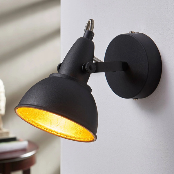  Lindby Czarno-złota Lampa ścienna Julin 