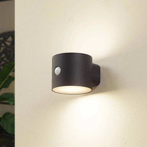  Lindby Lindby Kinkiet Led Solar Amren, Czarny, Abs, Czujnik 