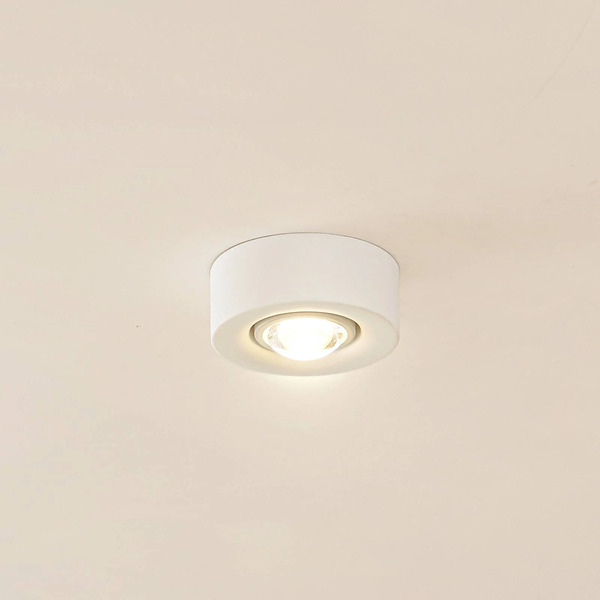 Lindby Lampa Sufitowa Lindby Levia, 1-punktowa, ø 14 Cm, Biały, Gips 