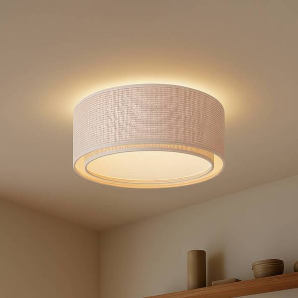  Lindby Lampa Sufitowa Lindby Soula, ø 60 Cm, Beżowa, Tworzywo Sztuczne, E27 