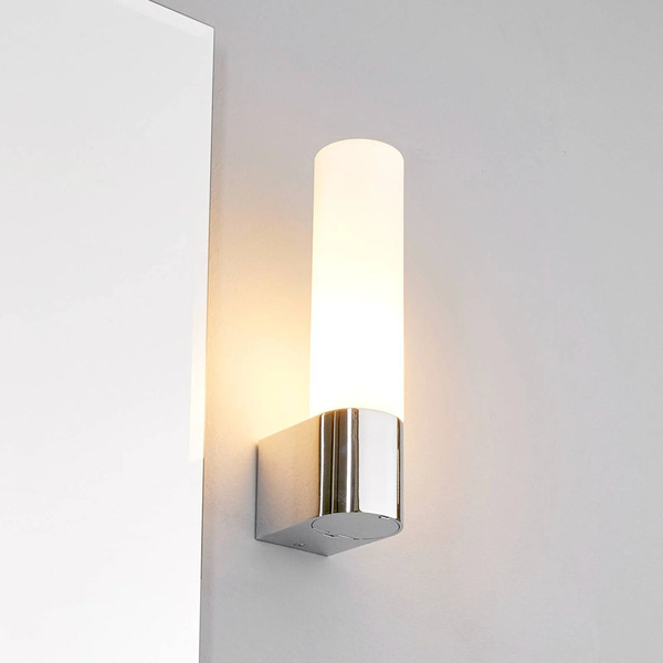  Lindby Oświetlenie Lustra Lindby Melike, 27 Cm, Chrom, Ip44, Gniazdo Elektryczne 